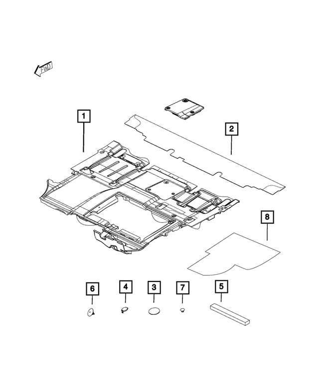 6EF61U1YAA - Interior Trim: Front Floor Carpet for Mopar Image