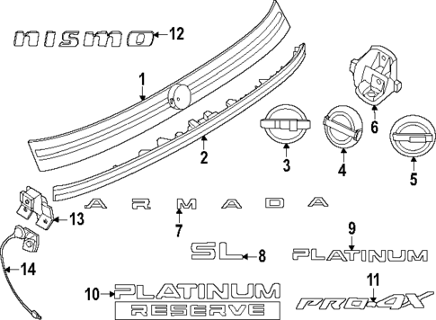 Exterior Trim - Lift Gate for 2025 Nissan Armada #0