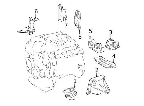 Engine & Trans Mounting for 2009 Mercedes-Benz SL63 AMG #0
