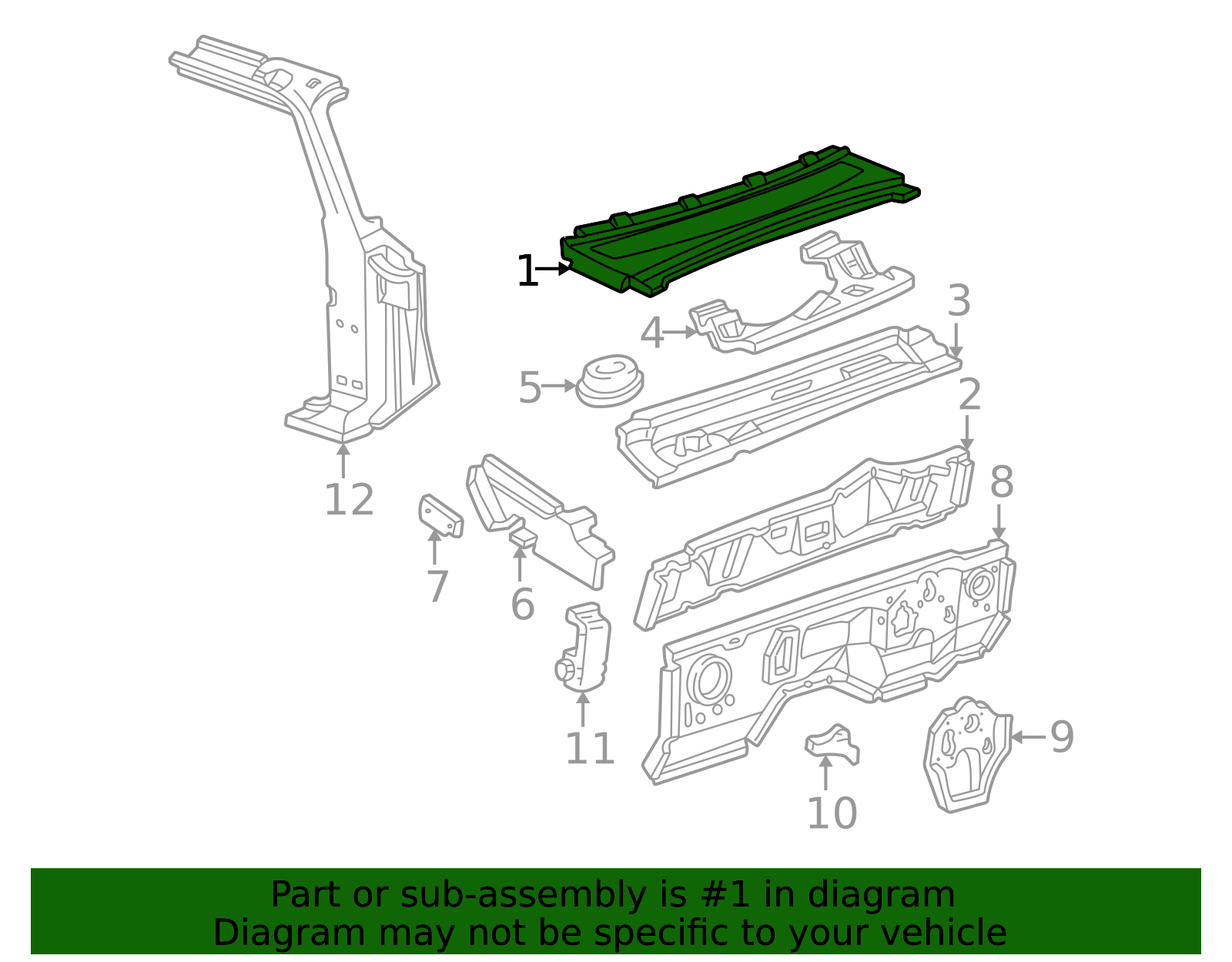 Ford Ranger Cowling F57Z-1002012-A - 1993-2011 Ford Ranger - Cowl Top Panel | Dealer Auto Parts