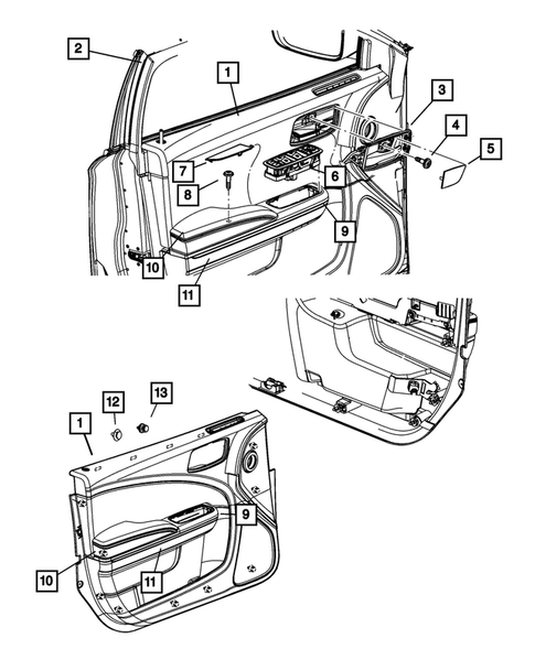 Door Trim Panels-Front and Rear for 2012 Dodge Charger #0