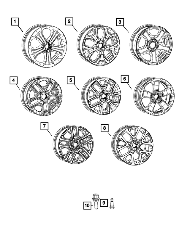 « 5VC29MA7AA –  : Aluminium Roue, Avant Ou Arrière pour Mopar Image »