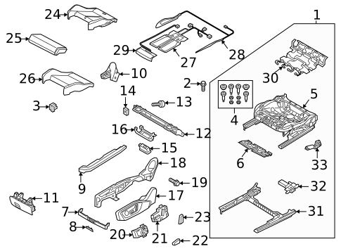 Passenger Seat Components for 2025 Audi Q3 #1