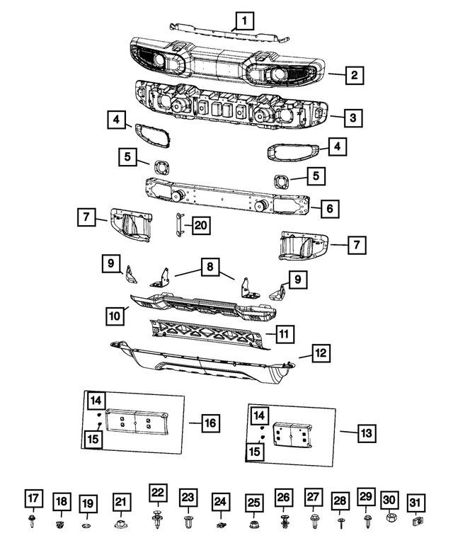 « 68340509AA – Frame, Bumper and Fascia : Vis pour Mopar Image »