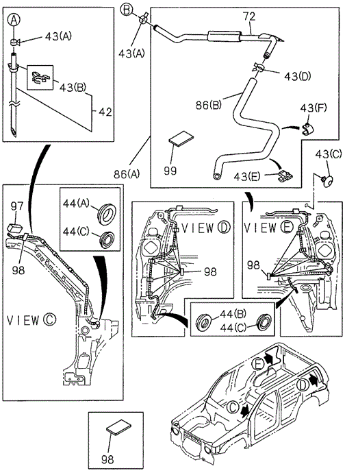 Sunroof (Drain) for 1997 Acura SLX #0