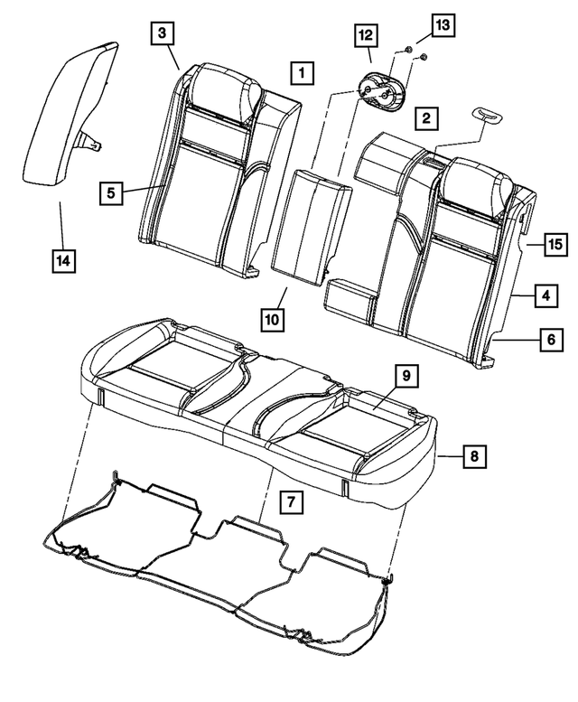 5139684AA - Interior Trim: Rear Seat Back Panel for Chrysler: 300 | Dodge: Charger Image