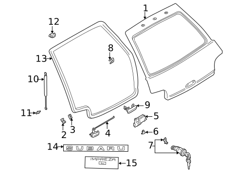 Exterior Trim - Lift Gate for 1996 Subaru Impreza #0