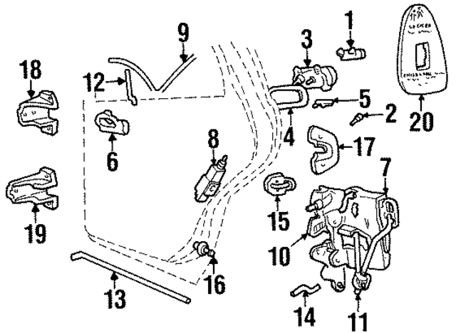 2F3Z5426594A - Body: Door Lock Actuator Motor for Ford Image
