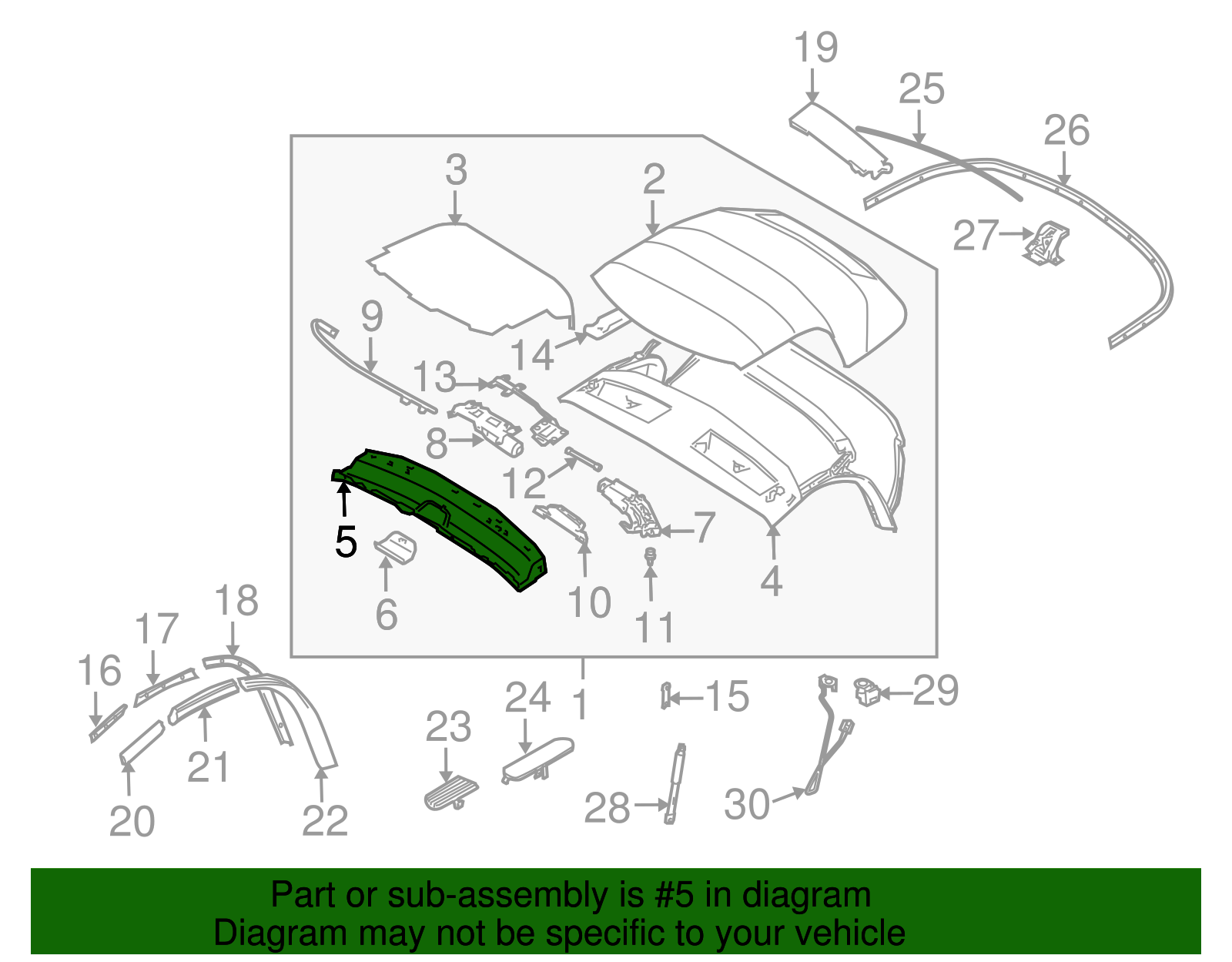 54317056282 - 2003-2008 BMW Z4 Front Convertible Cover (54