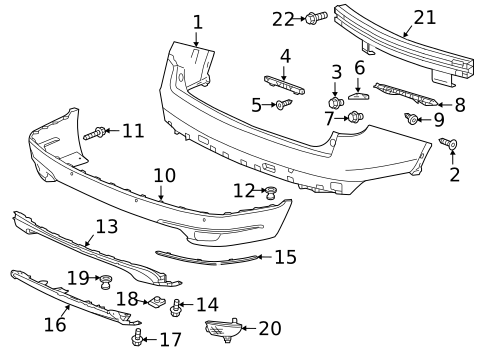 Bumper & Components - Rear for 2022 Honda Pilot #0