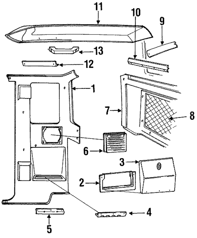 FOTZ1331013BAC - Body: Quarter Trim for Ford: Ranger Image