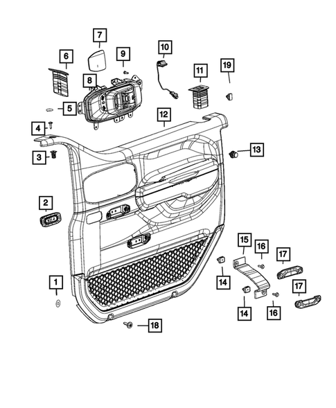Door Trim Panels - Front and Rear for 2023 Jeep Gladiator #2