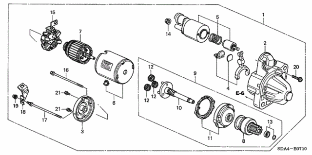 Starter Motor (-'05) (Mitsubishi) (L4) (MT) for 2004 Honda Accord #0
