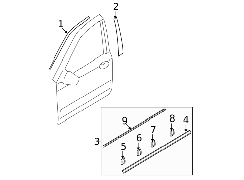 Exterior Trim - Front Door for 2007 Hyundai Sonata #0