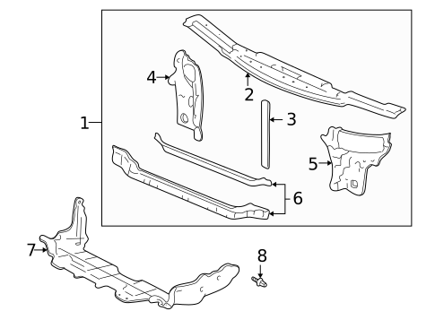 Radiator Support for 2001 Acura Integra #0