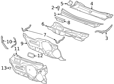 Cowl for 2012 Chevrolet Malibu #0