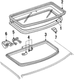 E4FZ5850054A - Body: Glass for Ford: Escort, EXP, Tempo, Thunderbird | Mercury: Cougar, Lynx, Topaz Image
