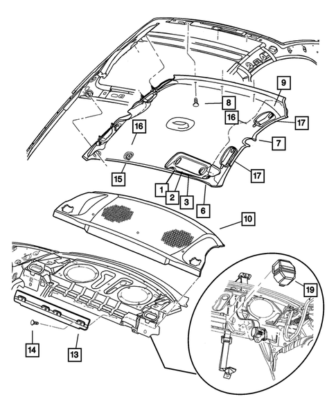 Headliner and Visor for 2001 Dodge Neon #0