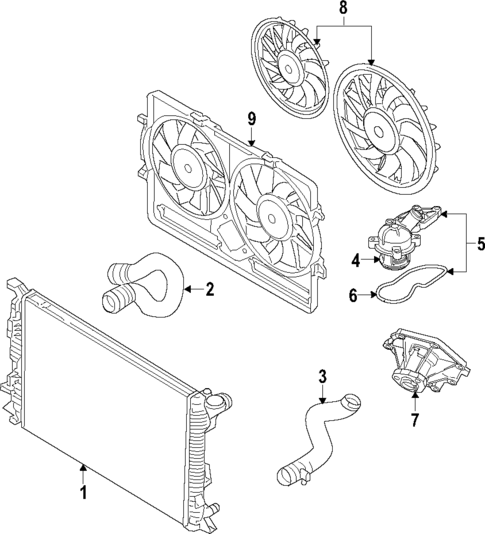 Radiator & Components for 2012 Audi S4 #1