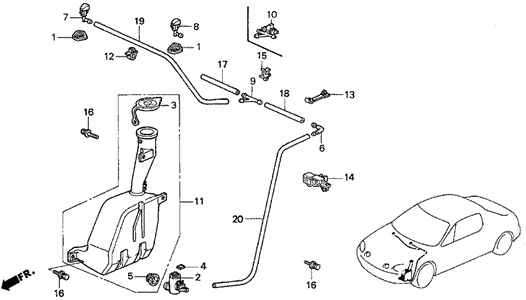 Windshield Washer for 1995 Honda Civic del Sol #0