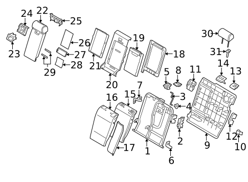 Rear Seat Components for 2010 BMW X3 #0