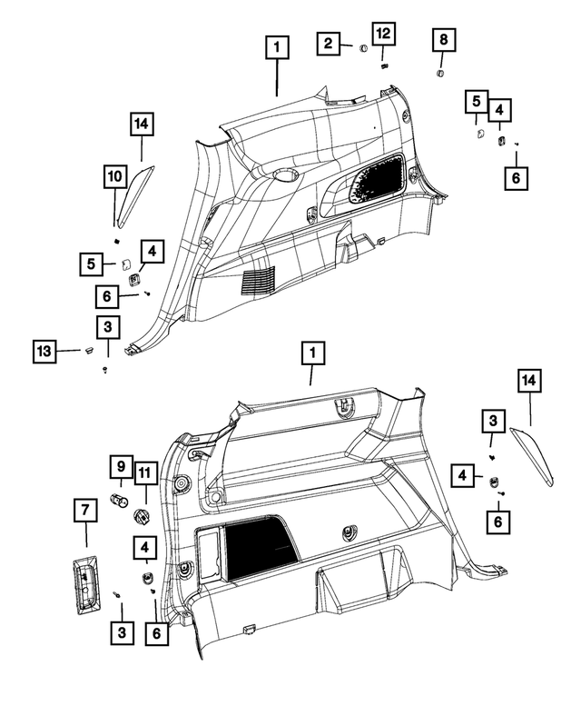 1JW31DX9AD - Interior Trim: Quarter Trim Panel, Left for Mopar Image image