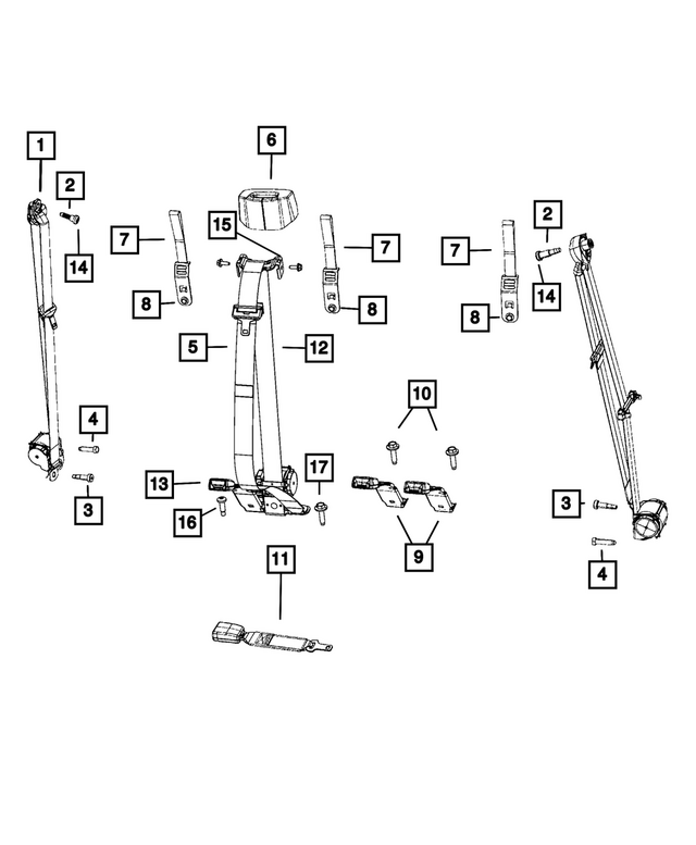 5KP98TX7AC - Restraints: Rear Outer Seat Belt for Mopar Image image