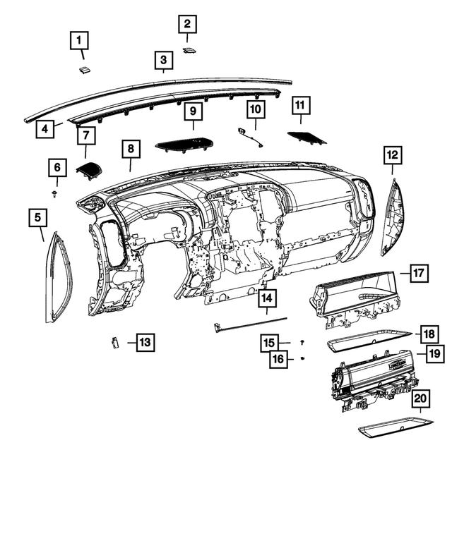 6RP70HL1AB - : Cowl Top Cap, Right for Mopar Image