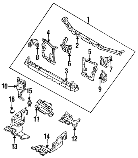 Radiator Support for 1994 Mazda MX-6 #0