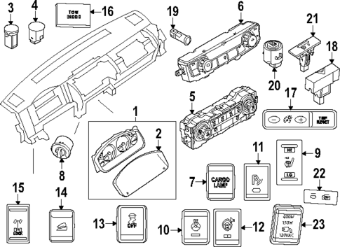 Cluster & Switches for 2025 Nissan Frontier #0