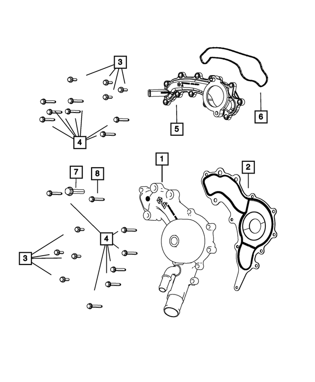 5184498AH - Cooling: Water Pump for Mopar Image