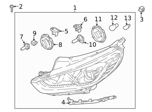 Headlamp Components for 2018 Hyundai Sonata #0
