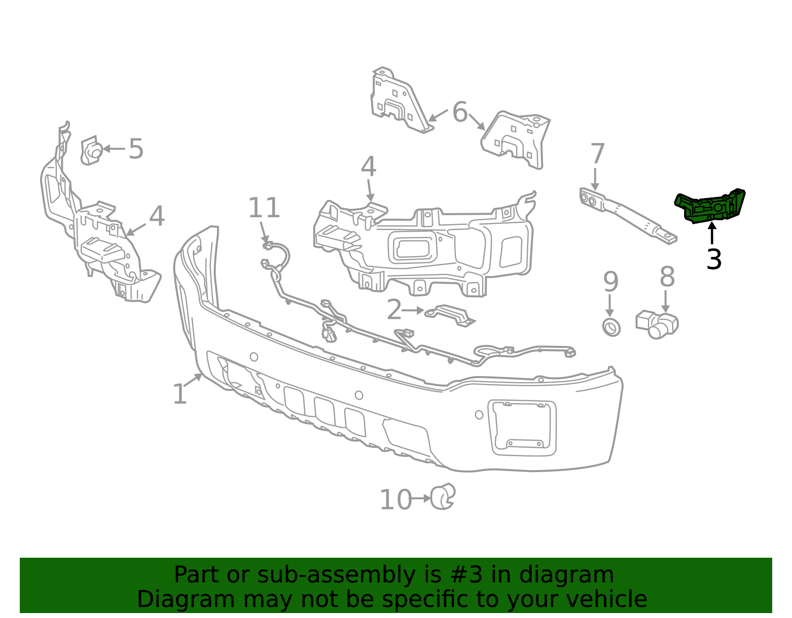 2014-2015 GMC Sierra 1500 Front Driver Side Bumper Fascia Side Bracket ...