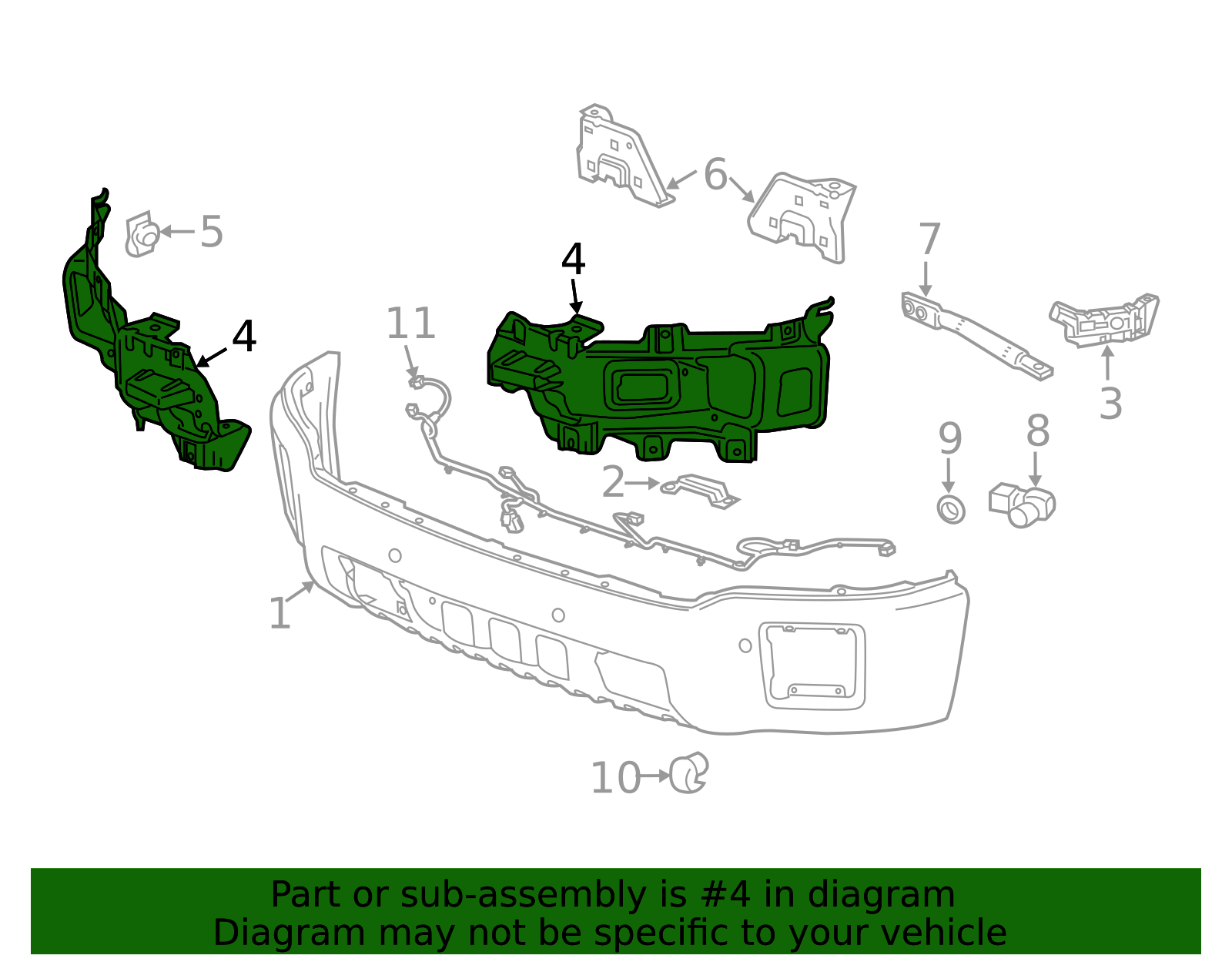 2014-2015 GMC Sierra 1500 GM 22902345 Front Driver Side Bumper Impact ...