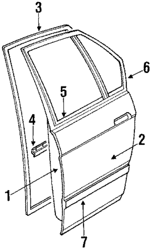 Exterior Trim - Rear Door for 1993 Chevrolet Lumina #0