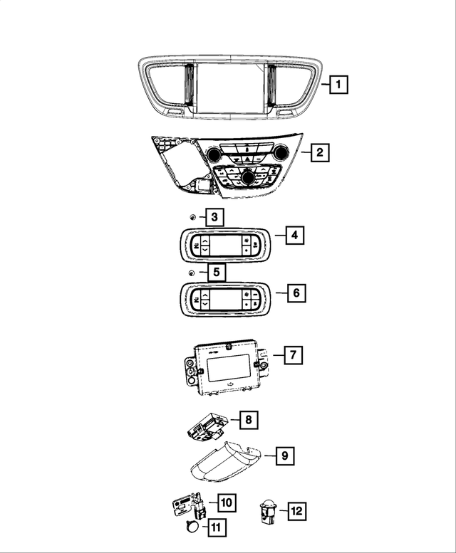 68316175AC - Air Conditioners and Heaters: Center Stack for Mopar Image