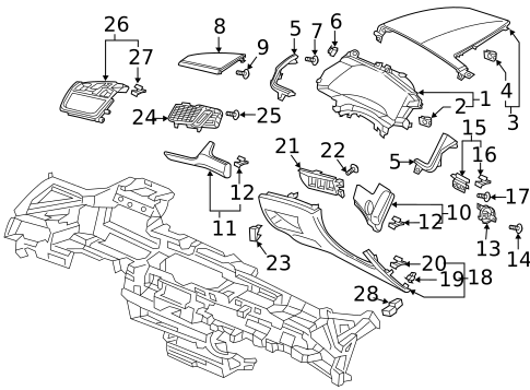 Instrument Panel Components for 2021 Honda Clarity #0