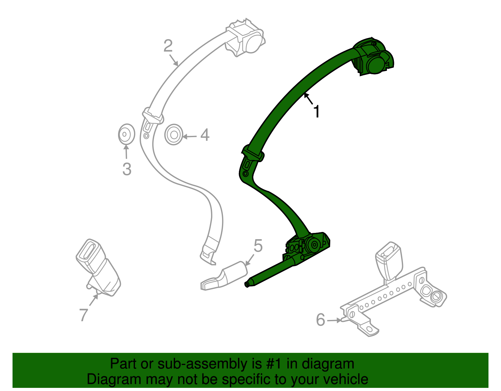 Seat Belt Assembly - BMW (72117153336)