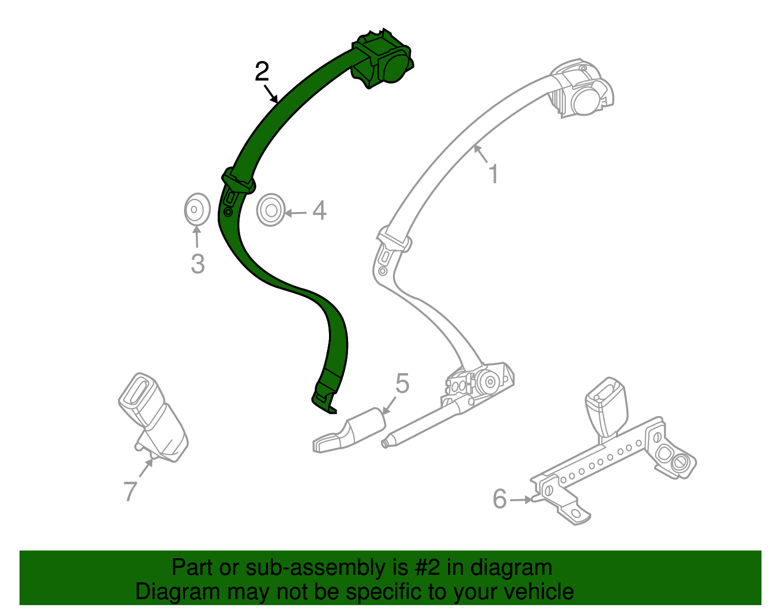 Center Seat Belt - BMW (72-11-7-006-895)