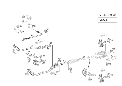 Exhaust System Used on Eight-Cylinder Gasoline Vehicles for 2006 Mercedes-Benz CLK500 #0
