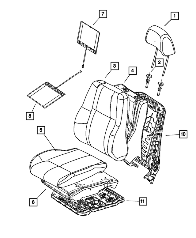 1NE84DX9AD - Interior Trim: Headrest Sleeve, Non-locking for Mopar Image