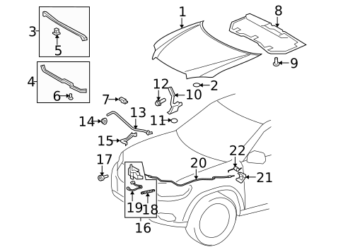 Hood & Components for 2010 Toyota Highlander #0