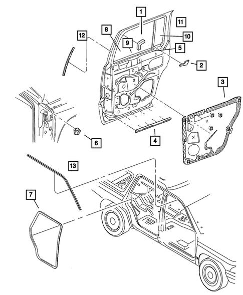 Weatherstrips and Seals for 2003 Dodge Durango #1