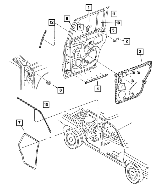 55256688AJ - : Rear Door Watershield, Right for Mopar Image