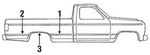 Exterior Trim - Pick UP Box for 1990 Ford F-350 #0