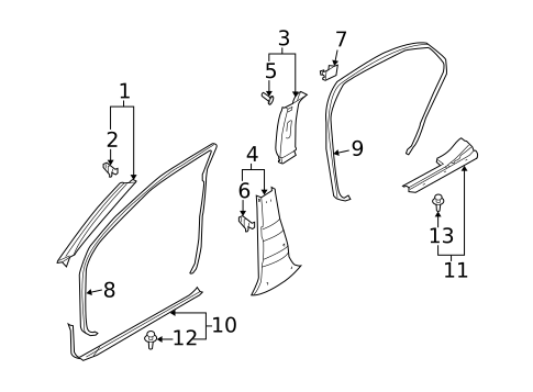 Interior Trim - Pillars for 2003 INFINITI M45 #0