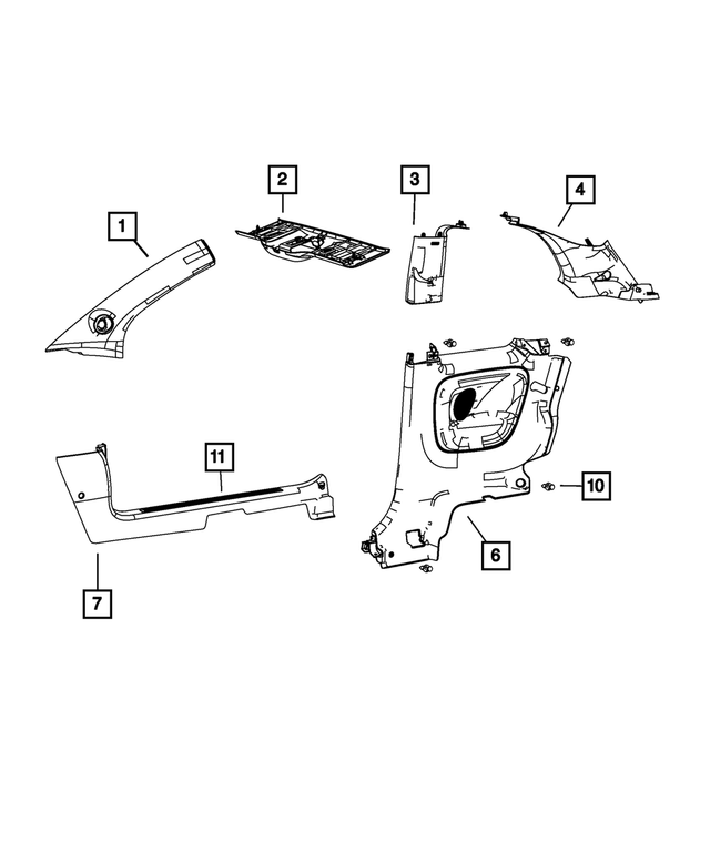 1SC54JW4AE - : A Pillar Molding, Right for Mopar Image