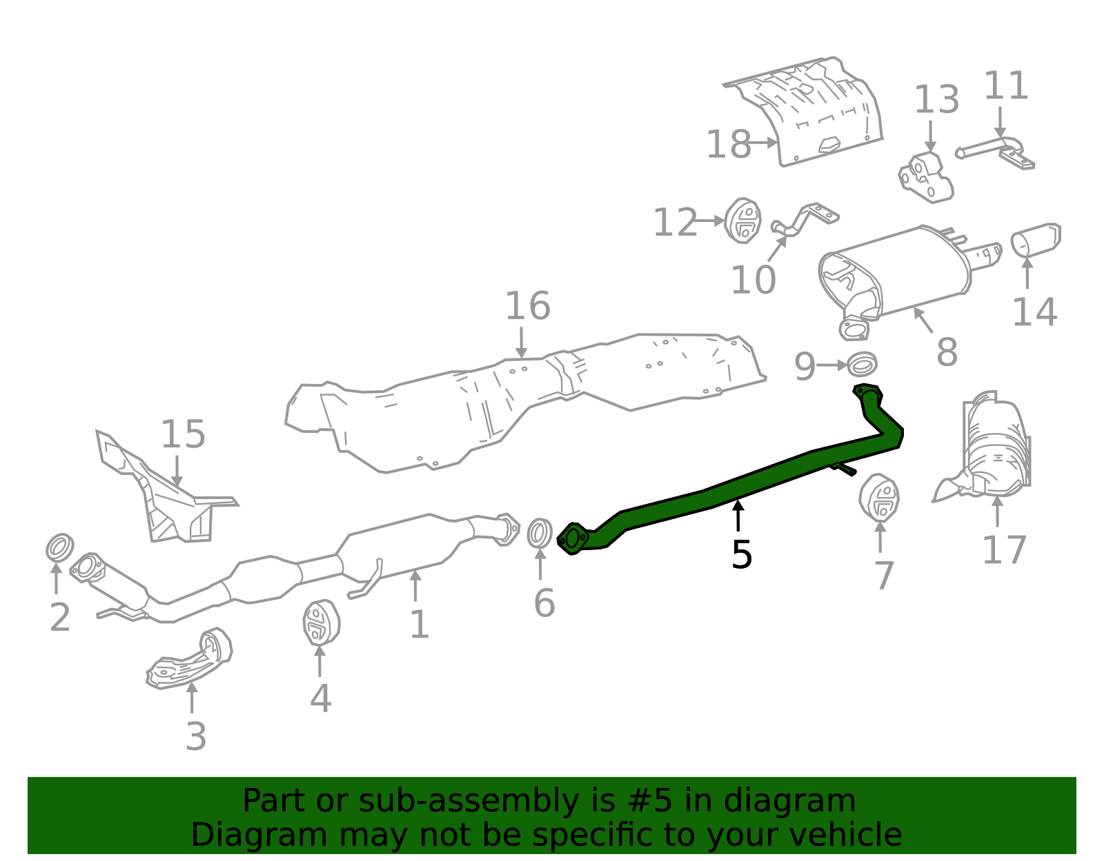 2018-2025 Toyota Camry Exhaust Intermediate Pipe 17420-F0022