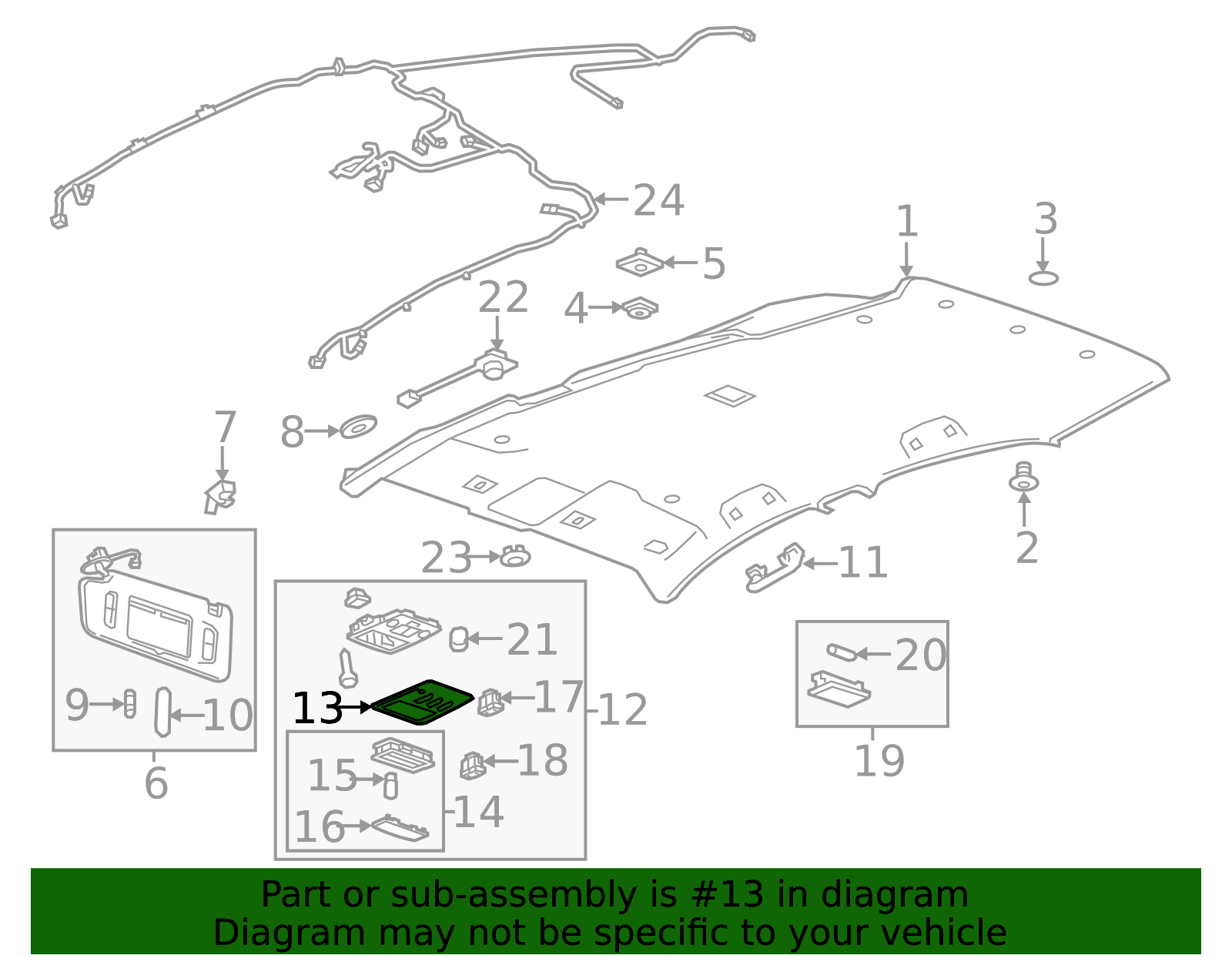 42594588 - Light Opel Gray Sunroof Actuator Trim Plate GM 2017-2022 ...