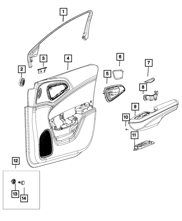 68260622AA - Interior Trim: Front Door Trim Panel, Right for Mopar Image image